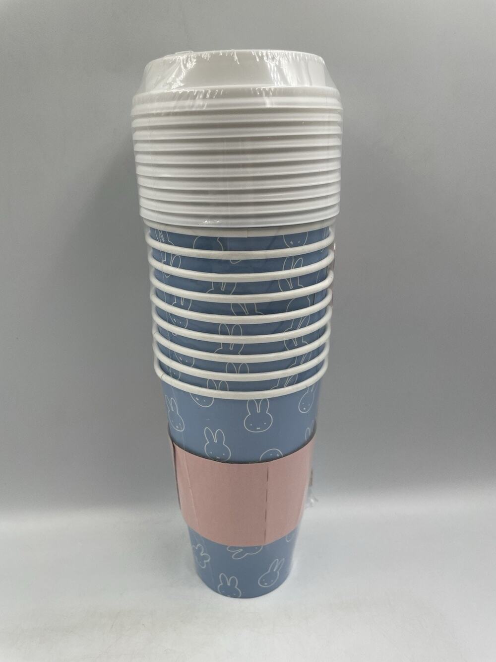 NEW Miffy Set Of 10 Hot Travel Cups 16 Oz With Sleeves & Lids